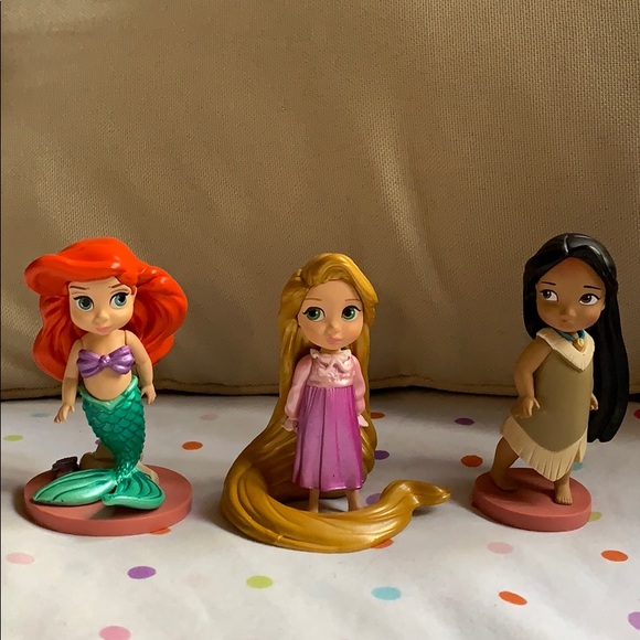 Disney Other - 3.5” Pocahontas Rapunzel & Ariel Figurines new